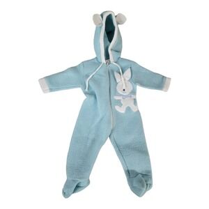 Vintage Infant Coverall One Piece Sleeper - Blue No Size Bunny Easter‎ Snow warm